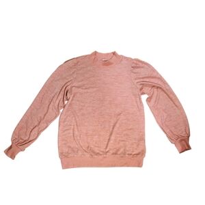 GAP Light Pink Crewneck Sweater, Balloon Sleeves, Sz Sm
